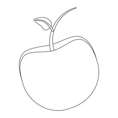 Simple apple coloring page, perfect for kids and adults. Enjoy a fun and relaxing activity with this easy-to-print outline design.
