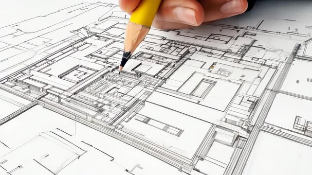 Architectural Blueprint Planning Detailed Design Drawing