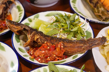 The delicious food of Indonesian traditional food in Purwokerto City, Central Java, Indonesia. It was taken on August 1, 2024 by a professional. It's a nice food with Indonesian culture