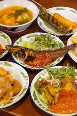 The delicious food of Indonesian traditional food in Purwokerto City, Central Java, Indonesia. It was taken on August 1, 2024 by a professional. It's a nice food with Indonesian culture