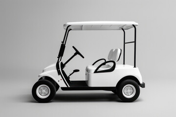 Fototapeta premium White golf cart isolated on plain background