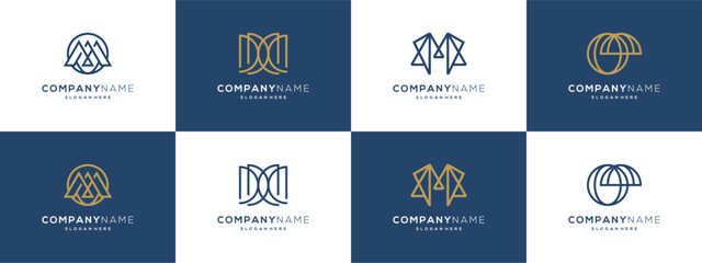 Luxurious letter M with unique outline logo vector ideas. Abstract collection of modern design based icon template.