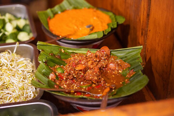 The delicious food of Indonesian traditional food in Purwokerto City, Central Java, Indonesia. It was taken on August 1, 2024 by a professional. It's a nice food with Indonesian culture