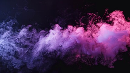 Obraz premium Purple and pink smoke cloud against a black background created by vape smoke