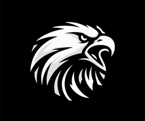 Fototapeta premium tribal eagle tattoo | silhouette eagle | silhouette artwork | head of a eagle tattoo | eagle vector | eagle artwork | eagle roar | eagle minimal style 