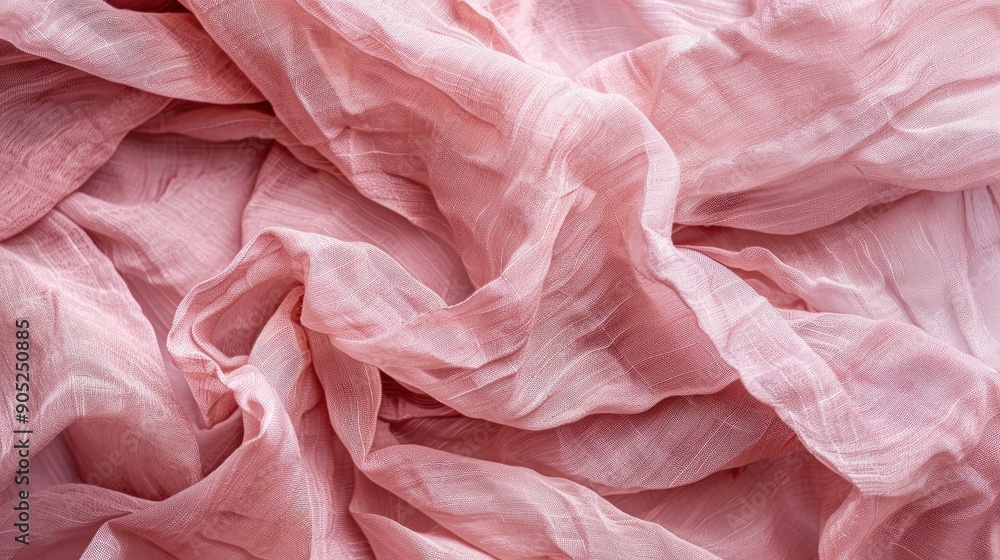 Aufkleber close up of crumpled pink textile pattern creating a background