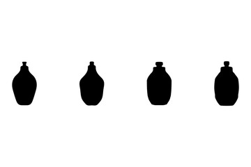 Perfume bottle silhouette icon set