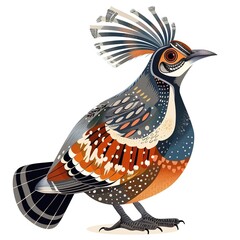 Obraz premium Quail Avant-Garde animal fashion cartoon isolated whitebackground 16:9