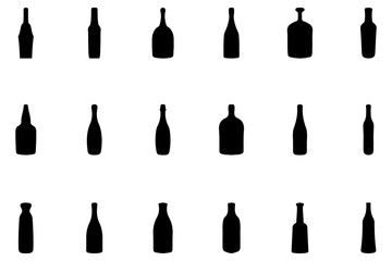 Simple bottle silhouette design set
