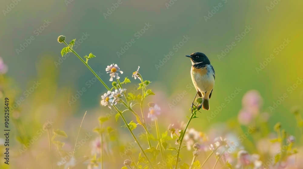 Poster A Small Bird Perched on a Branch