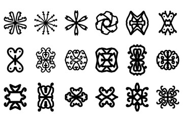 Decorative ornament shape icon set