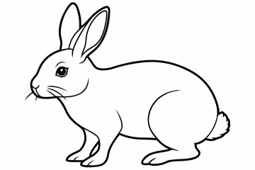 rabbit line art vector, rabbit outline icon