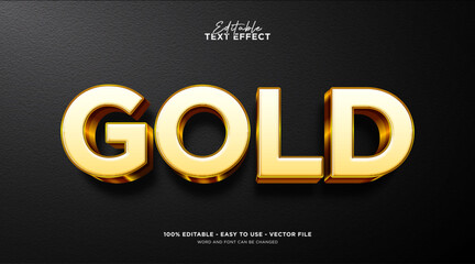Editable golden text effect, 3d vector text style effect