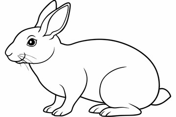 rabbit line art vector, rabbit outline icon
