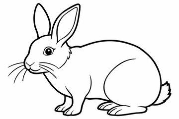 rabbit line art vector, rabbit outline icon