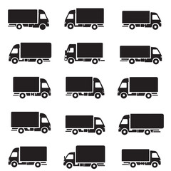 Design very stylish black pictograms that represent truck items icon set.flat