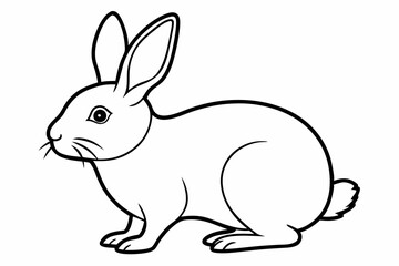 rabbit line art vector, rabbit outline icon