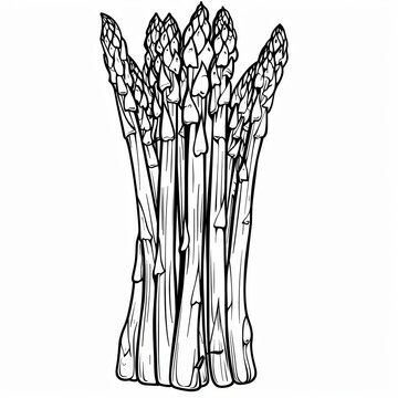 black and white asparagus bunch clip art preview