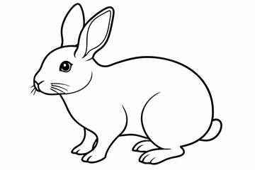 rabbit line art vector, rabbit outline icon