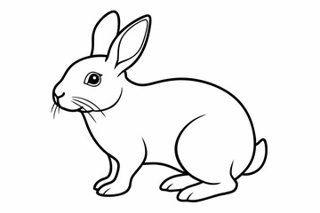 rabbit line art vector, rabbit outline icon