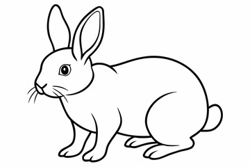 rabbit line art vector, rabbit outline icon