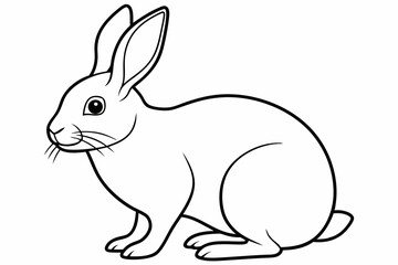 rabbit line art vector, rabbit outline icon