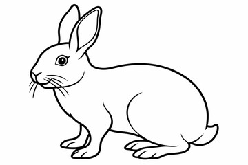 rabbit line art vector, rabbit outline icon