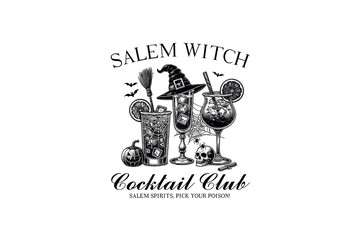 Salem Witch Social Club, Halloween Witch Club PNG Sublimation