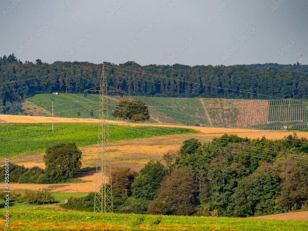 Wall mural hochspannungsmasten im feld