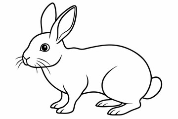 
rabbit line art vector illustration, Cute bunny rabbit outline, easter bunny line art vector
