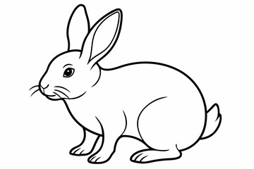 
rabbit line art vector illustration, Cute bunny rabbit outline, easter bunny line art vector
