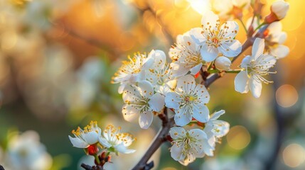 Apricot tree blossoms in spring harvest