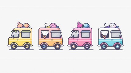 Beautiful ice cream truck vector illustration