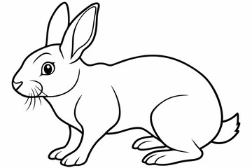 
rabbit line art vector illustration, Cute bunny rabbit outline, easter bunny line art vector
