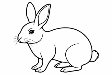 
rabbit line art vector illustration, Cute bunny rabbit outline, easter bunny line art vector
