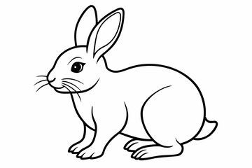 Obraz premium rabbit line art vector illustration, Cute bunny rabbit outline, easter bunny line art vector 