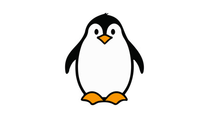 very cute fat penguin illustration in vector