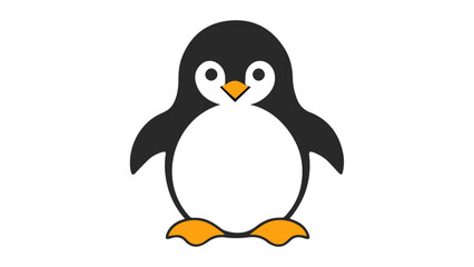 Linux penguin shape illustration on a white background