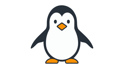 cute penguin shape illustration in vector on white background