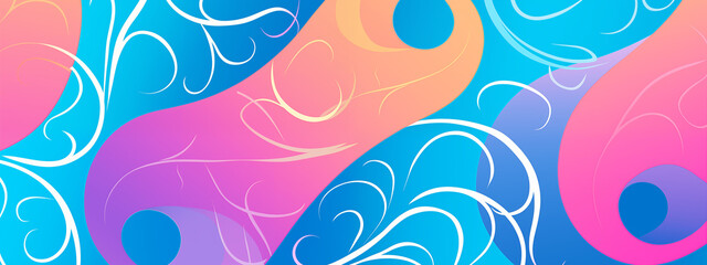 Blue And Pink Swirls On A Vibrant Background With Flowing Patterns