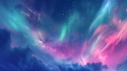 Ethereal Aurora Borealis over Snowy Landscape