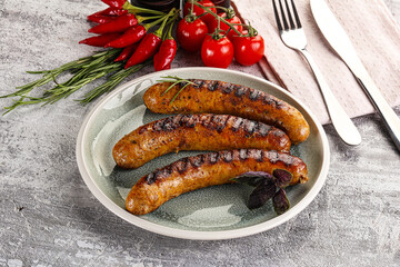 Grilled meat sausages with spices