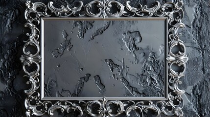 Ornate Silver Frame with Floral Patterns and Classic Design for Home Decor