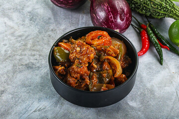 Asian cuisine - prawn in chili sauce