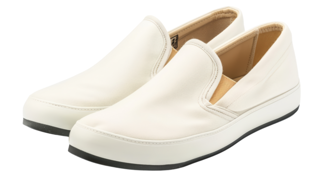 White Slip-On Canvas Sneakers for Men