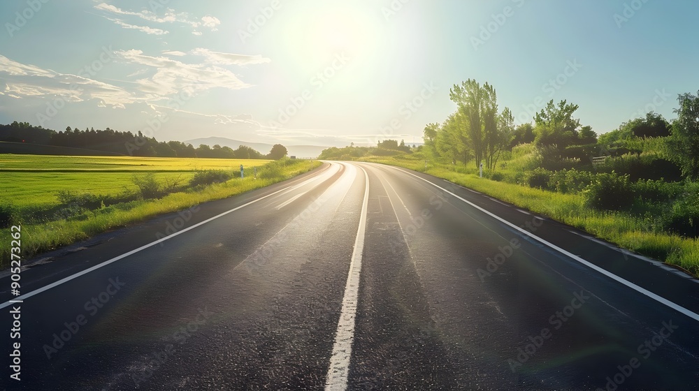 Poster smooth asphalt highway for efficient modern transportation network