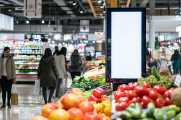 Digital Billboard mockup in Elegant Supermarket