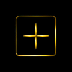 Fototapeta premium Social media add icon. Metallic gold icons set collection. 