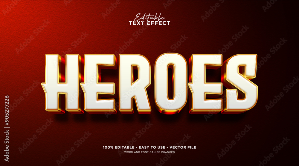 Poster editable super heroes text effect, 3d vector text style effect