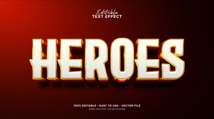 Editable super heroes text effect, 3d vector text style effect